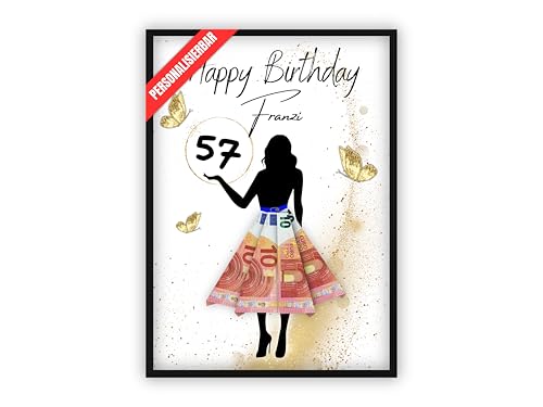 dockyardos® Geldgeschenk zum 57. Geburtstag | Geld kreativ verschenken | Beste Freundin | Geschenkidee | Frau | Mädchen | Geburtstagsgeschenk von dockyardos