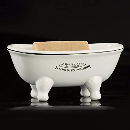 1 Stück Keramik Mini Klauenfuß Badewanne Seifenschale Vintage Decortative Seifenschale (stil02) von dodococa