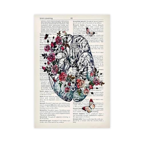 doegka Anatomie Menschliche Organe Gehirn Kunst Malerei Vintage Poster Leinwand Poster Wandkunst Dekor Druck Bild Gemälde für Wohnzimmer Schlafzimmer Dekoration 30 x 45 cm von doegka