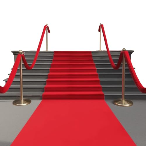 Teppichläufer für Partys, rutschfest, für Hochzeit, Party, Bankett, Aktivitätseingang und besondere Anlässe, 1 x 10 m, Rot von dofopo