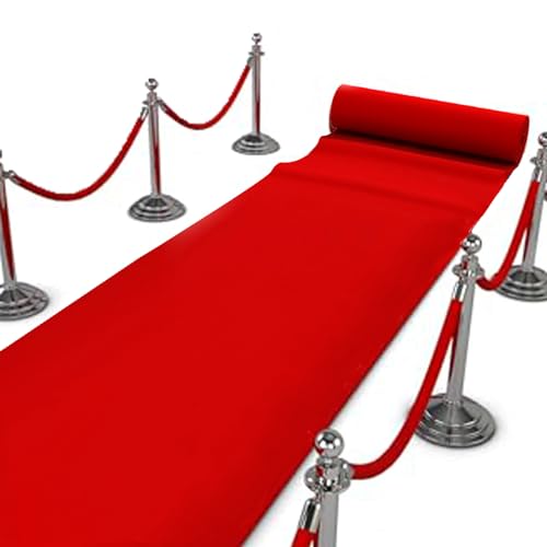dofopo Roter Teppich Party 1 x 10 m Hochzeit Teppich VIP Event Gangläufer Empfangs Messe Meterware für Party, Zeremonie Hochzeit von dofopo