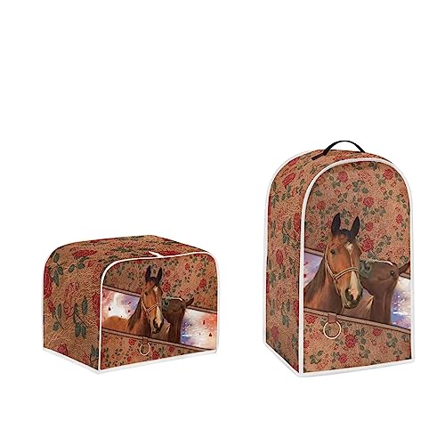 Doginthehole Toaster-Abdeckung mit Blumenmuster – 2 Stück Tierdruck Küchengeräte-Abdeckungen Set für Vierscheiben-Toaster, Backofen, Standmixer, Kaffeemaschine – Polyestergewebe, staubdichte Doginthehole Toaster-Abdeckung mit Blumenmuster – 2 Stück Tierdruck Küchengeräte-Abdeckungen Set für Vierscheiben-Toaster, Backofen, Standmixer, Kaffeemaschine – Polyestergewebe, staubdichte von doginthehole