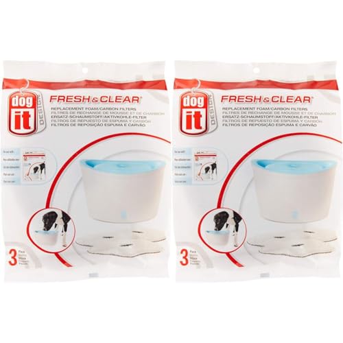 Zeus Ersatzreinigungsfilter für 6L H2EAU Trinkbrunnen für Hunde, 6er Pack von Dogit