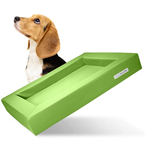 dogsfavorite Hunde-Bett - waschbares Hundekörbchen - hochwertiges Hundesofa - gelenkschonendes Hundekissen - robuste Hundematte - Hundekorb - Gr. L 110 x 90cm - Limette von dogsfavorite