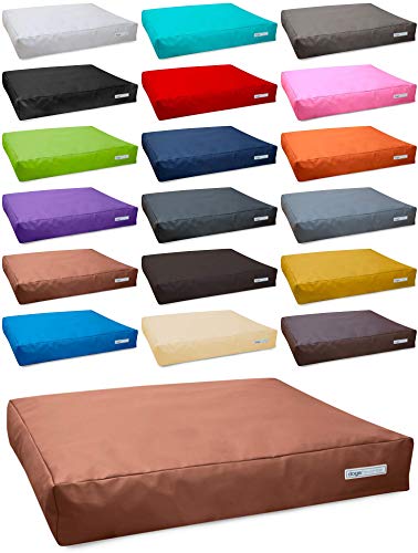 dogsfavorite Hundebett Big Pad aus Kunstleder Hundekissen Hundesofa Hundebetten 100 x 80 cm L Cognac von dogsfavorite