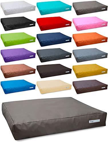 dogsfavorite Hundebett Big Pad aus Kunstleder Hundekissen Hundesofa Hundebetten 100 x 80 cm L Taupe von dogsfavorite