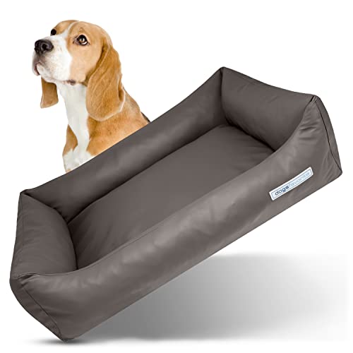 dogsfavorite Hunde-Bett - waschbares Hundekörbchen - hochwertiges Hundesofa - gelenkschonendes Hundekissen - robuste Hundematte - Hundekorb - Taupe - Gr. M 100 x 75 cm von dogsfavorite