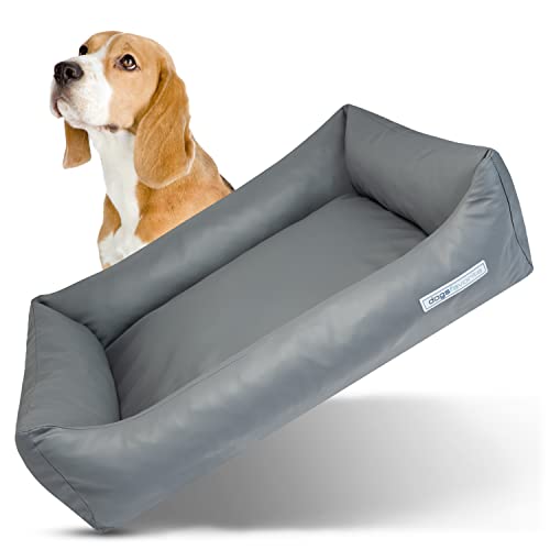 dogsfavorite Hunde-Bett - waschbares Hundekörbchen - hochwertiges Hundesofa - gelenkschonendes Hundekissen - robuste Hundematte - Hundekorb - grau - Gr. L 115 x 85 cm von dogsfavorite