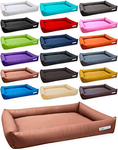 dogsfavorite Hundebett Starter aus Kunstleder Cognac Gr. L 110 x 80cm Hundekissen Hundesofa Hundebetten von dogsfavorite