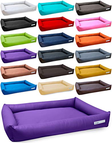 dogsfavorite Hundebett Starter aus Kunstleder lila Gr. L 110 x 80cm Hundekissen Hundesofa Hundebetten von dogsfavorite