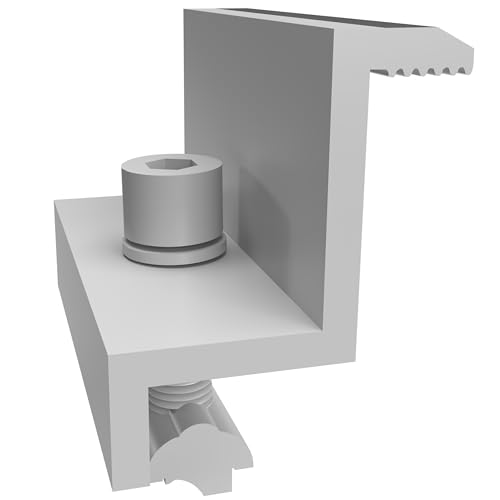 100x Endklemme silber Montageset für Solarmodule 30mm mit Nutenstein, Zylinderkopfschraube und Federring Halterung Befestigung Photovoltaik Solarklemme Modul Aluminium Solar Panel Montage Klemmen Set von doitBau