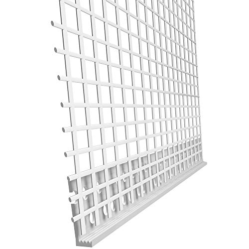 25x doitBau Abschlussprofil PVC 10mm mit Gewebe Putzabschluss Fassade Kantenprofil WDVS Putzprofil Glasfaser Profil Spachtelung Winkelprofil Armierungsgewebe Putzabschlussprofil Fassadendämmung von doitBau