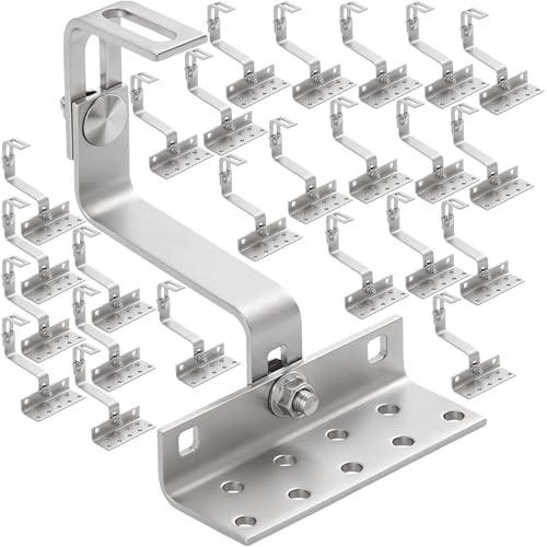 25x doitBau Solar Dachhaken für Ziegeldach PV Montageschiene Photovoltaik Modul Schrägdach Profil Montage Pfanne Ton Keramik Beton Befestigungshaken Edelstahl Pfannendach Unterkonstruktion Solarmodul von doitBau