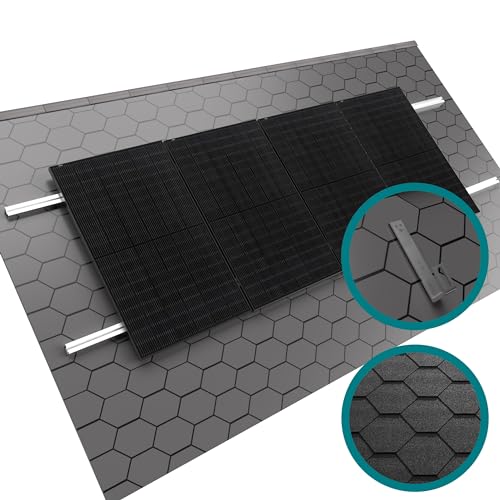 2x doitBau Basis-Montageset Bitumendach schwarz für Solarmodule Schrägdach Bitumenziegel Bitumenschindeln Dachpappe befestigen Photovoltaik Halterung Befestigung PV Montage Set Modul Dach Solar Anlage von doitBau