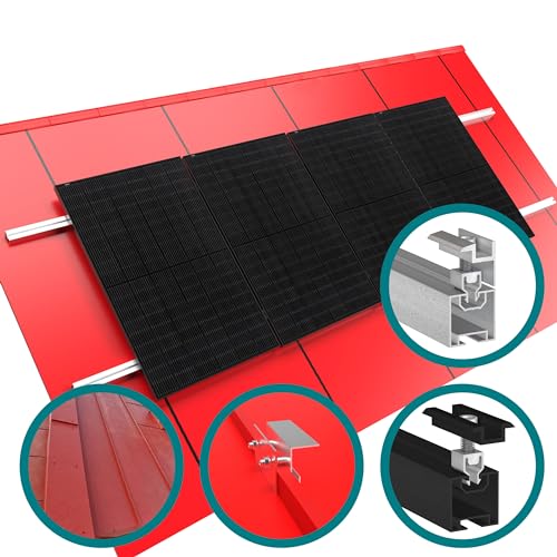 2x doitBau Basis-Montageset Klickfix Blechdach mit Stehfalz schwarz für Solarmodule Schrägdach Blech stehende Blechfalz befestigen Photovoltaik Halterung Befestigung PV Set Modul Dach Solar Anlage von doitBau