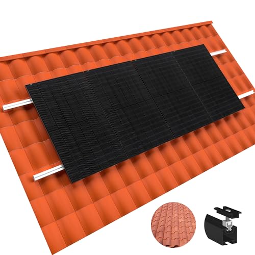 2x doitBau Basis-Montageset Klickfix Ziegeldach schwarz für Solarmodule Schrägdach Ziegel Pfannen Ton Keramik Beton befestigen Photovoltaik Halterung Befestigung PV Set Modul Dach Solar Anlage von doitBau