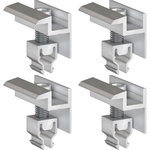 doitBau 1 Modul Set Klickfix Silber – vormontierte Endklemmen aus Aluminium für 30‑40 mm Modulrahmen, schnelle Montage auf PV-Montageschienen, korrosionsbeständig von doitBau