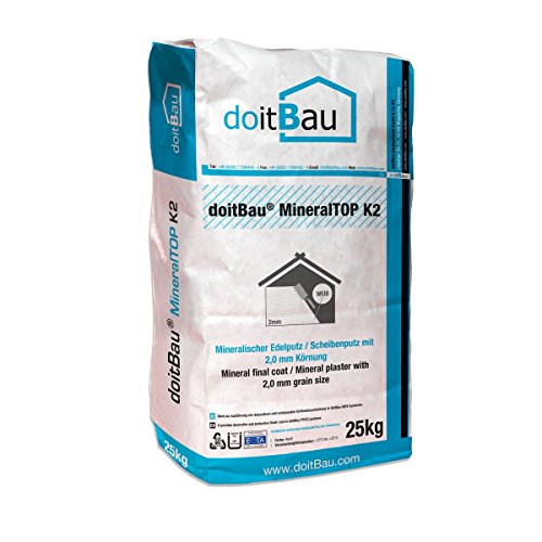 doitBau 12x doitBau MineralTOP Profi Scheibenputz 25kg weiß 2mm Körnung, WDVS Fassadenputz Dekorputz für Innen und Außen, mineralischer Oberputz, Edelputz, Strukturputz, Anorganisch, Alkalisch doitBau 12x doitBau MineralTOP Profi Scheibenputz 25kg weiß 2mm Körnung, WDVS Fassadenputz Dekorputz für Innen und Außen, mineralischer Oberputz, Edelputz, Strukturputz, Anorganisch, Alkalisch von doitBau