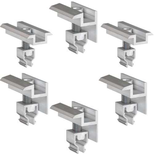 doitBau 2 Modul Set Klickfix Silber – vormontierte End‑ und Mittelklemmen aus Aluminium für 30‑40 mm Modulrahmen, schnelle Montage auf PV-Montageschienen, korrosionsbeständig doitBau 2 Modul Set Klickfix Silber – vormontierte End‑ und Mittelklemmen aus Aluminium für 30‑40 mm Modulrahmen, schnelle Montage auf PV-Montageschienen, korrosionsbeständig von doitBau