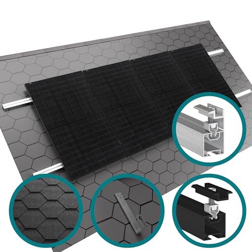 doitBau - 2x Schwarz Erweiterungs-Montageset Klickfix Photovoltaik Befestigung auf Bitumen & Schrägdächern I Montageset für Solarmodule I Balkonkraftwerk Halterung I Balkonkraftwerk Dachmontage Set von doitBau