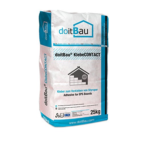doitBau 48x KlebeCONTACT 25kg Profi Klebespachtel EPS Dämmplattenkleber Styropor WDVS Fassadendämmung, Klebemörtel für innen und außen, geringer Verbrauch, extreme Haftung von doitBau