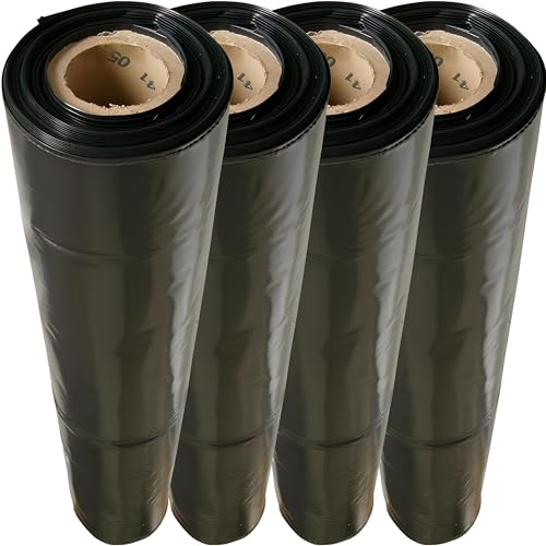 doitBau Baufolie – Abdeckfolie – schwarz reißfest LDPE Typ200 – 4m x 25m 4 Rollen 400 m² Schutzfolie Baustelle Malerarbeiten Renovierung Staubschutz Wetterfest von doitBau