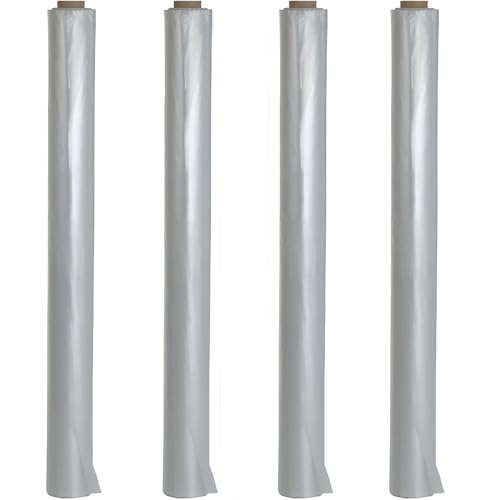 doitBau Baufolie – Abdeckfolie – transparent reißfest LDPE Typ200 – 4m x 25m 4 Rollen 400 m² Schutzfolie für Baustelle Malerarbeiten Renovierung Staubschutz Wetterfest von doitBau