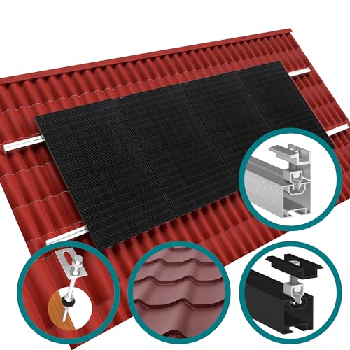 doitBau Erweiterungs-Montageset Klickfix 200mm Wellblech/ -Faserzement silber für Solarmodule befestigen Photovoltaik Halterung Befestigung PV Montage Set Modul Schrägdach Dach Flachdach von doitBau