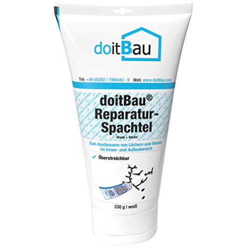 doitBau Fugenflott Reparatur- Spachtel weiß 330g Spachtelmasse Fertigspachtel Fugenfüller Dübellöcher füllen Rissspachtel Fugenspachtel Reparaturspachtel von doitBau