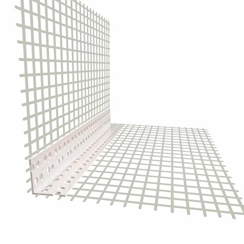 doitBau Gewebeeckwinkel – Eckschutzwinkel Kantenschutz – Hart-PVC mit Glasfaser Armierungsgewebe – 80 x 120 mm je 2 m 50 Stab 100 m für WDVS Fassadendämmung Innen Außen 90° von doitBau