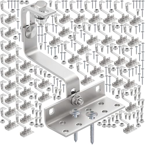 doitBau Montageset Ziegeldachhaken für 10 Solarmodule – 40x Haken, 80x Holzschrauben, 40x Muttern, 40x Sechskantschraube Kopf 17 mm – Sechskantkopf 17, Profilkanal 17.5 mm – von doitBau