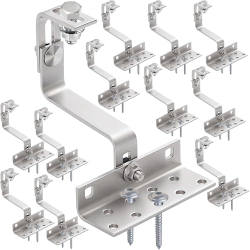 doitBau Montageset Ziegeldachhaken für 3 Solarmodule – 12x Haken, 24x Holzschrauben, 12x Muttern, 12x Sechskantschraube Kopf 17 mm – Sechskantkopf 17, Profilkanal 17.5 mm – von doitBau