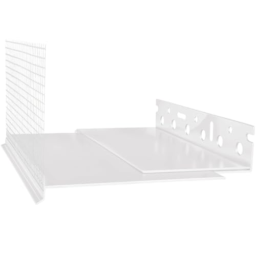 doitBau PVC Sockelprofil – WDVS Abschlussprofil – variabel einstellbare Wanne 100 bis 140 mm für Dämmstärken 100-140 mm – lotgerechte Montage, 2 m je Stab, Set 10 Stäbe = 20 m von doitBau