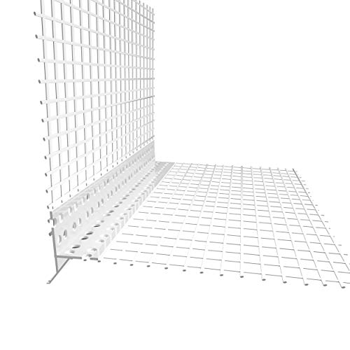 doitBau Tropfkantenprofil PVC-Eckschutzwinkel – Armierungsgewebe Tropfkante – 125 x 125 mm Schenkel 2 m Länge, 25 Stab 50 m Set für WDVS Fassadendämmung Balkon Unterseite Fenstersturz von doitBau