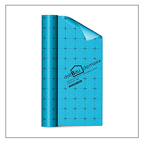 doitBau demaxx Unterspannbahn 1,5m x 50m (75m²) 200g/m² - EXTRA STABIL | Wasserdicht | Diffusionsoffen | Alterungsbeständig | Folie für Dach & Flachdach | Dachfolie von doitBau