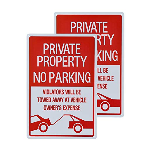 dojune - 2er-Pack Schild mit Aufschrift "No Parking", Private Property Sign Violators Will Be Town" von dojune