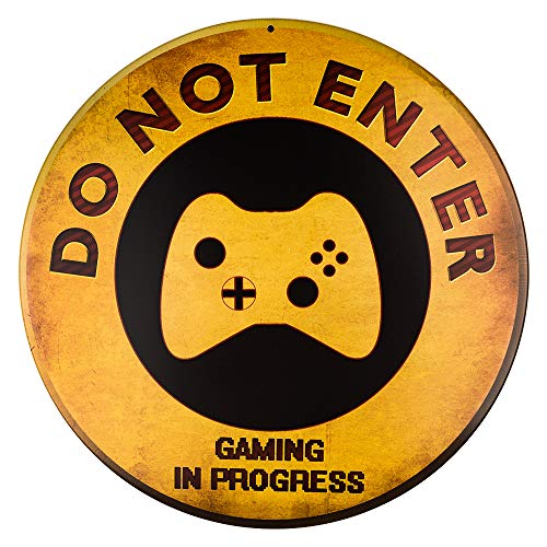 dojune - Metallschild mit Aufschrift "Do Not Enter Gaming in Progress", rustikales Retro-Design von dojune