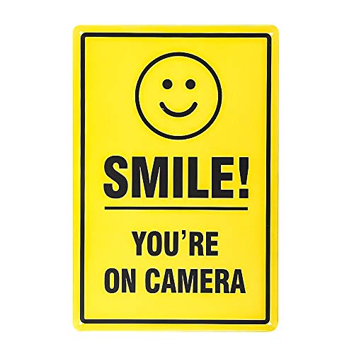 dojune - Smile You're On Camera Schild Videoüberwachungsschild Warnung für CCTV Überwachungssystem von dojune