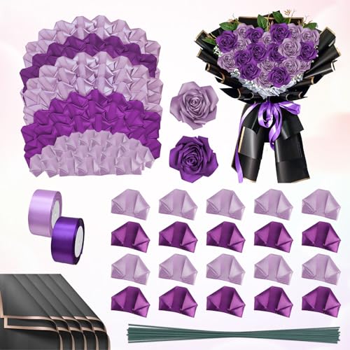 400 Stück vorgefertigte Seiden-Rosenblätter zum Selbermachen, halbfertige Satinband-Rosenblätter mit Geschenkpapier-Stielen und Bändern für Hochzeit, Geburtstag, Urlaub, Party, Jahrestag, Dekorationen 400 Stück vorgefertigte Seiden-Rosenblätter zum Selbermachen, halbfertige Satinband-Rosenblätter mit Geschenkpapier-Stielen und Bändern für Hochzeit, Geburtstag, Urlaub, Party, Jahrestag, Dekorationen von dolitify