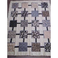 Neutrale Moderne Handgefertigte Quilt | 133 "x 166" Schoß Oder Zebra-Blumen-Patchwork Erdton Geschenk Moderne Bauernhaus Dekoration von dollylizzy