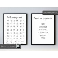 Badezimmer Poster Rätsel Im Doppelpack - Digital Oder Druck | Geschenk Umzug von domebey