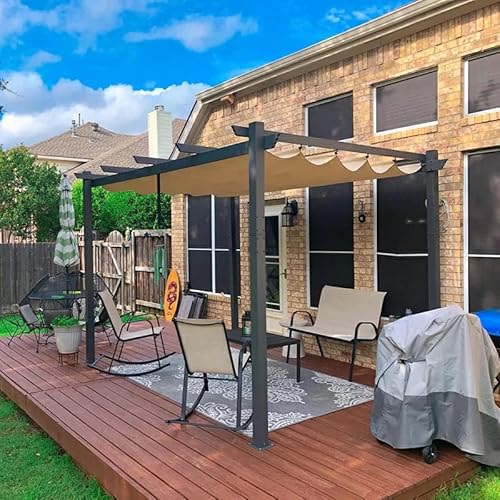 Dimi Pergola aus Aluminium, einziehbar, 3 x 3 m, mit Sonnenschutz, Terrassenpavillon, mit wetterfestem Baldachin, für Hinterhof, Deck, Garten, Traubengitter, Outdoor-Pergola, Beige Dimi Pergola aus Aluminium, einziehbar, 3 x 3 m, mit Sonnenschutz, Terrassenpavillon, mit wetterfestem Baldachin, für Hinterhof, Deck, Garten, Traubengitter, Outdoor-Pergola, Beige von domi outdoor living