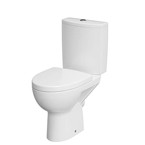 CERSANIT Stand WC mit Spülkasten Komplett | Toiletten mit Toilettensitz aus Duroplast mit Absenkautomatik | Kloschüssel mit Waagerecht Ablauf - 36 cm Breite | Stand WC aus Keramik | Farbe: Weiß CERSANIT Stand WC mit Spülkasten Komplett | Toiletten mit Toilettensitz aus Duroplast mit Absenkautomatik | Kloschüssel mit Waagerecht Ablauf - 36 cm Breite | Stand WC aus Keramik | Farbe: Weiß von cersanit