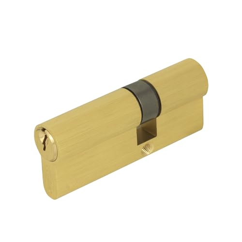DOMINO Profilzylinder Schließzylinder DMO 35/65 Zylinderschloss | Türschloss | Schloss mit 3 Schlüsseln | Einsteckschloss | Haustür-Schloss | Mehr als 25.000 Zyklen | Gold von domino