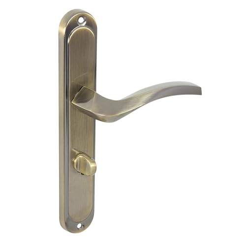 domino Türgriff 78 Drückergarnitur WC - Badezimmer Set Links & Rechts Türbeschlag für WC/Badezimmertüren L-Form Türbeschläge aus AluminiumBronze Türdrückergarnitur ENIGMA M3 von domino