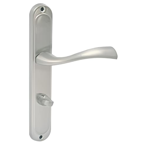 domino Türgriff FLY ECO M9 WC-Bad 78 Drückergarnitur für Zimmertüren Langschild-Garnitur Türdrücker-Set Türbeschläge/Farbe:Nickel/Material:Aluminium von domino