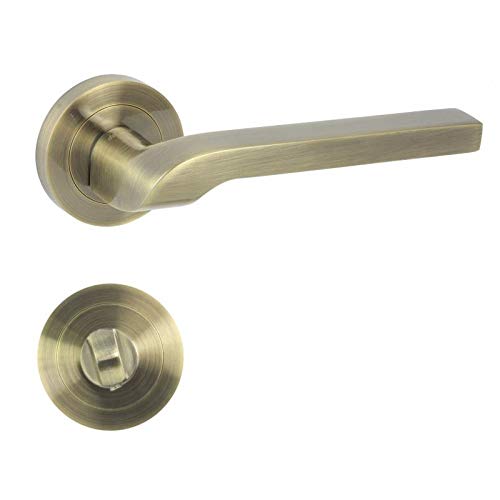 domino Türgriff Innentür Drückergarnitur WC - Badezimmer Set für Zimmertür Türklinke, Türdrückergarnitur mit Schloss Türbeschlag, Set Aluminium Bronze NEMO-R M3 domino Türgriff Innentür Drückergarnitur WC - Badezimmer Set für Zimmertür Türklinke, Türdrückergarnitur mit Schloss Türbeschlag, Set Aluminium Bronze NEMO-R M3 von domino