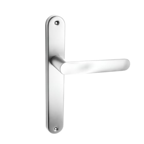 Domino Türgriff Blind Drückergarnitur Langschildgarnitur Türklinke für Zimmertür, Bürotür, Kellertür & Innentür L-Form Türbeschläge aus Aluminium glänzendes Chrom Türdrückergarnitur OVAL M6 Domino Türgriff Blind Drückergarnitur Langschildgarnitur Türklinke für Zimmertür, Bürotür, Kellertür & Innentür L-Form Türbeschläge aus Aluminium glänzendes Chrom Türdrückergarnitur OVAL M6 von domino