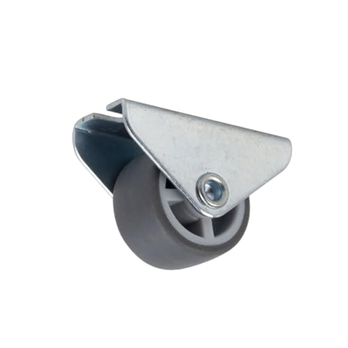 Feste Möbelrolle, 30mm/15kg, Gummi | Möbelroller | Rollen für Möbel, Bürostuhl, Beistellbett, Schreibtischstuhl, Hocker | Stuhl-Rollen | Doppelrollen | Schwarz von domino