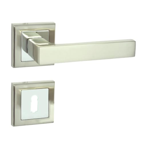 domino Türgriff Drückergarnitur BB-Buntbart Set quadratische Rosette Türklinke für Zimmertür, Bürotür, Kellertür & Innentür Türbeschläge aus Aluminium Chrom/Nickel |ENE QR M6/M9 domino Türgriff Drückergarnitur BB-Buntbart Set quadratische Rosette Türklinke für Zimmertür, Bürotür, Kellertür & Innentür Türbeschläge aus Aluminium Chrom/Nickel |ENE QR M6/M9 von domino
